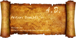 Anton Damján névjegykártya